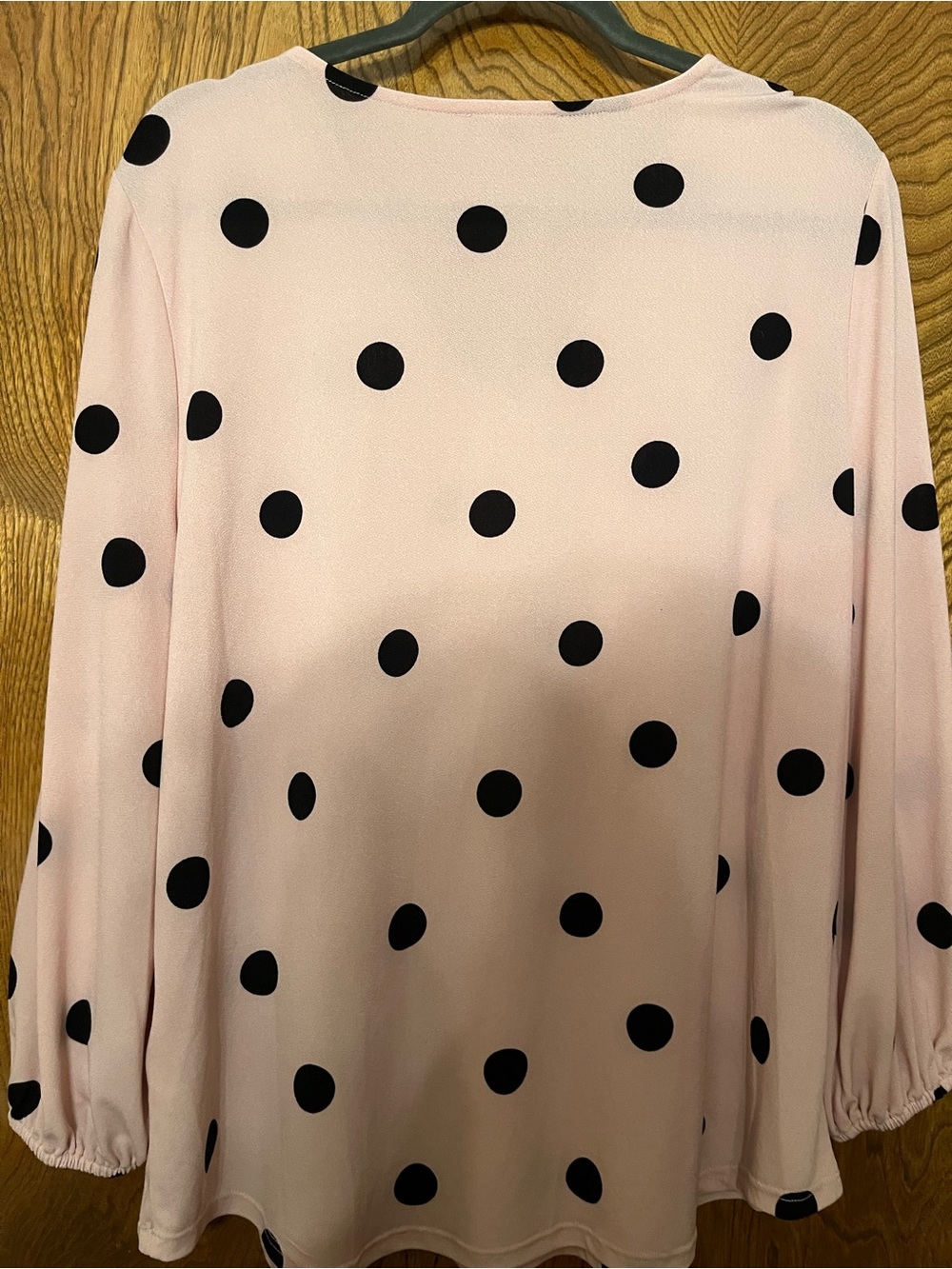 Adrianna Papell Pink V-Neck Polka Dot Blouse - Picture 5 of 7